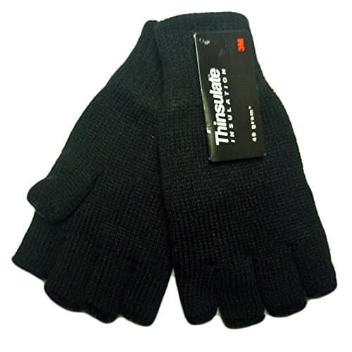 Image of Adults Thinsulate Fingerless Gloves One size Black
