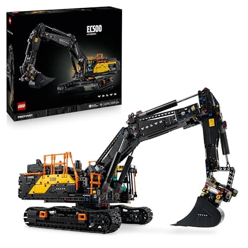 Image of LEGO Technic Volvo EC500 Hybrid Excavator - Motorised Construction Vehicle Model Kit for Adults - incl. a Movable Boom Arm & Tracks plus Hammer & Shovel Tools - Gift Idea - 42215