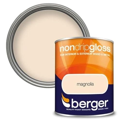 Image of SuperGift.com Non Drip Gloss Paint Magnolia 750ml High Gloss Finish for Wood & Metal, Easy-Apply Trim Paint for Doors, Skirting, Radiators & Home DIY