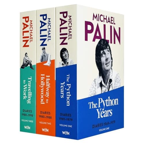 Image of Michael Palin Diaries Volume 1-3 Books Collection Set (The Python Years: Diaries 1969-1979, Halfway To Hollywood: Diaries 1980-1988 & Travelling to Work: Diaries 1988–1998)