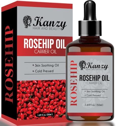 Image of Kanzy Rosehip Oil for Face 50ml Rosehip Oil Cold Pressed Rose Hip Oil for Face 100% Pure Vegan Cruelty Free for Skin, Hair, Nails, and Body for Nourishment, Dryness, Fine lines and Scars