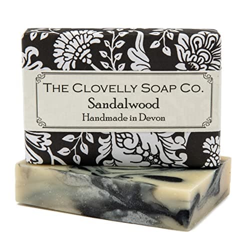 Image of Clovelly Soap Co Natural Handmade Sandalwood Bergamot and Charcoal Soap Bar for all Skin Types 100g