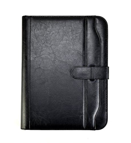 Image of Arpan A4 Conference Folder Portfolio with Calculator & Pad/Executive Portfolio with Closure Belt (Black)