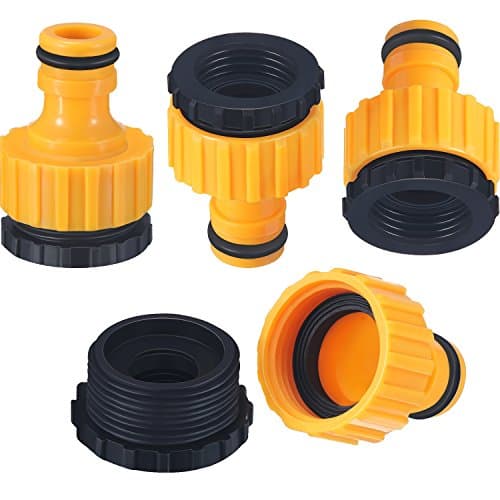 Image of 4 Pack Plastic Garden Hose Tap Connector, 1/2 Inch and 3/4 Inch Size 2-in-1