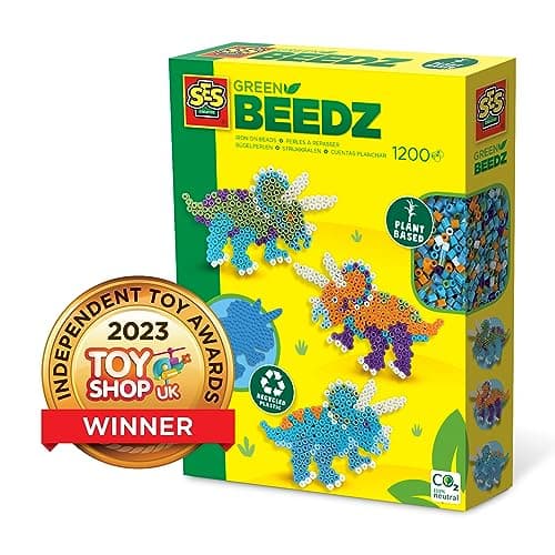 Image of SES Creative 6405 - Green Beedz - Iron on Beads Set Triceratops Dino
