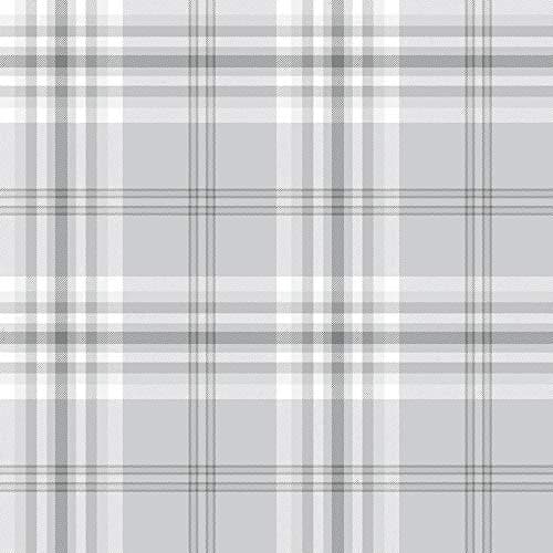 Image of Grey Silver Check Wallpaper Metallic Country Tartan Plaid Stripe YöL Kelso