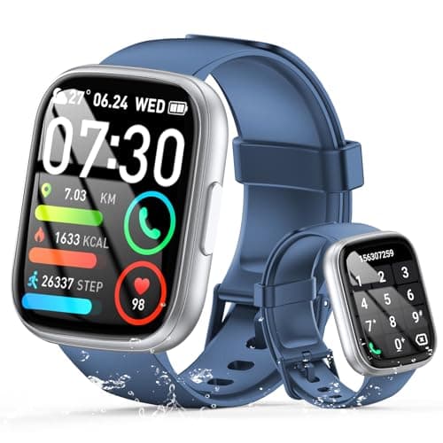 Image of Smart Watch for Men Women Answer/Make Call, 1.95" HD Fitness Watch with Heart Rate/Sleep/Stress Monitor, 2026 Activity Tracker with 110+ Sport Modes, IP68 Waterproof Smartwatch for Android iOS, Blue
