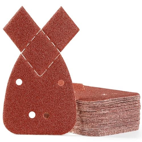 Image of SATC Mouse Sander Pads 30-Piece 40 Grit Mouse Sanding Pads 4 Holes Detail Sander Pads Hook and Loop Mouse Palm Sanding Paper Sandpaper for Mouse Sander