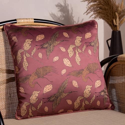 Image of Paoletti Harper Feather Filled Cushion - Twin Pack, Mulberry, 45 x 45cm