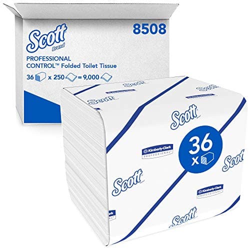 Image of Scott Control Folded Toilet Tissue 8508 - 2 Ply Toilet Paper - 36 Packs x 250 Toilet Paper Sheets (9,000 sheets)