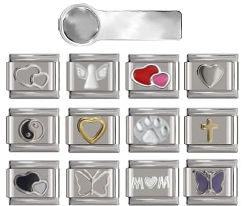 Image of Bundle Charms 12 | 12pcs 9mm Italian Style Charm with charm tool | fit all classic 9mm Italian Style Charms Bracelet | UK stock