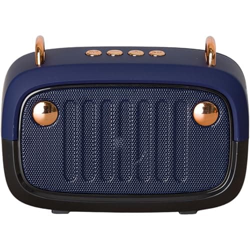 Image of Vendoza Retro Bluetooth Speaker Portable Wireless Mini Speaker – 5W Compact Travel Speaker with 10-Hour Battery, Bluetooth 5.0, Stylish Vintage Design for Home, Picnics & Gifts – Blue