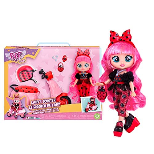 Image of Cry Babies BFF by Lady Playset Dolls Bambola BFF Lady Ha Il SUO Scooter, 10 Accessories, Giocattolo Bambine and Bambini +3 Anni