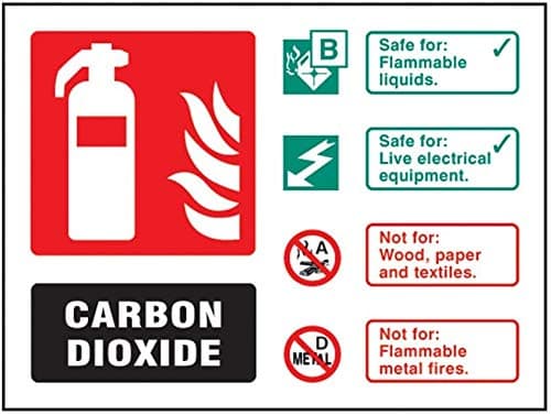 Image of Co2 Fire Extinguisher ID Sign - Self Adhesive Vinyl - 100mm x 150mm - FireShield