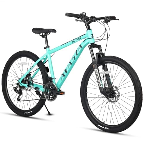 Image of AVASTA AV300 26 inch Mountain Bike MTB Commuter Bike Lightweight Aluminium Frame 21 Speed Gearing Front Suspension Disc Brakes Front and Rear, Green