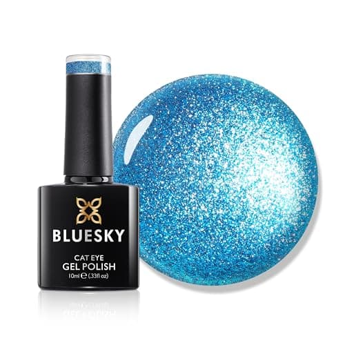 Image of Bluesky Cat Eye Gel Nail Polish 10ml, Aquamarine Dream - LSD06, Blue Soak-Off Gel Polish for 21 Day Manicure, Professional, Salon & Home Use, Requires Curing Under UV/LED Lamp