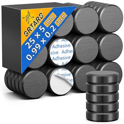 Image of 30 Pack 1 Inch (25 mm) Magnets for Crafts with Adhesive Backing Ceramic Magnets Round Disc Magnet, Perfect for Refrigerator Button DIY Cup Tiny Magnet Craft Hobbies, Science Projects
