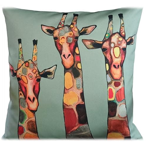 Image of Olivia Rocco Waterproof Cushion Covers 43 x 43 cm Reversible Breathable Decorative Cover for Indoor & Outdoor Use Patio Garden Sofa Bed Chair, (Giraffe)