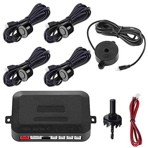 Image of MOCNT Car Reverse Parking Sensors Car Rear Reverse Parking Radar System Car Parking Sensor Kit 4 Rear Sensor Auto Sound Alarm Alert Reverse Backup Radar Black