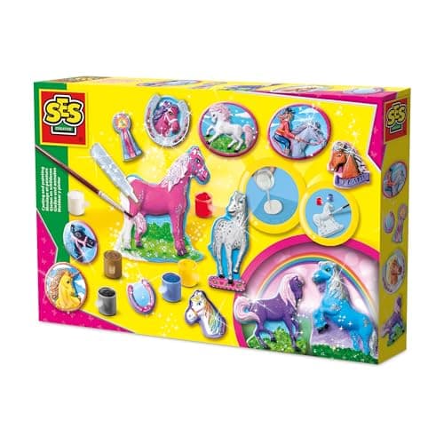 Image of SES Creative 01155 Children's Fantasy Horse Casting and Painting Set, Mixed