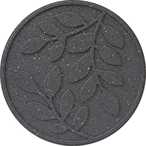 Image of ECO GARDEN Recycled Rubber Stepping Stone Leaves Grey