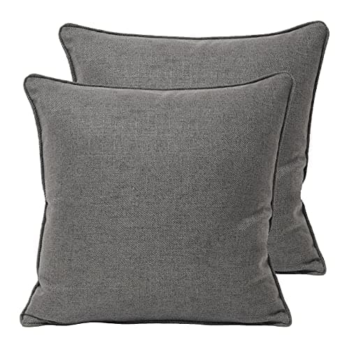 Image of Paoletti Atlantic Polyester Filled Cushions (Twin Pack), Polyester, Grey