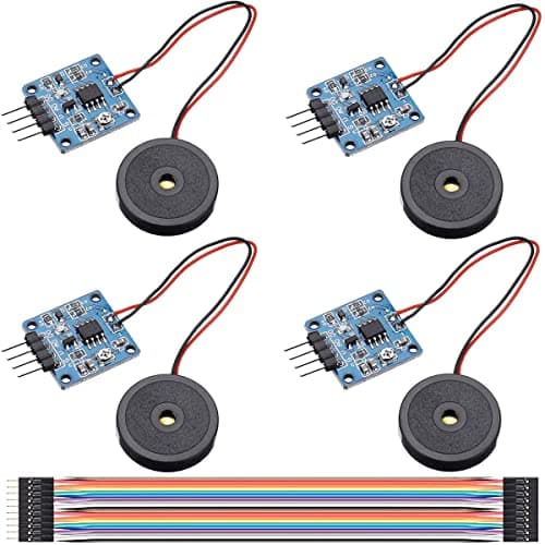 Image of Youmile 4 pcs Piezoelectric Sensor Vibration Switch Sensor Module DC 5V Two Optional Output AD/DO Adjustable Vibration Switch Module with DuPont Cable for Arduino DIY