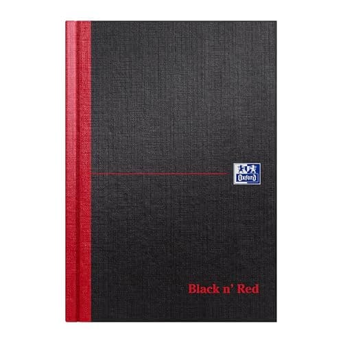 Image of Oxford Black n' Red A5 Notebook, Hardback Casebound, Lined, 192 pages (Single)