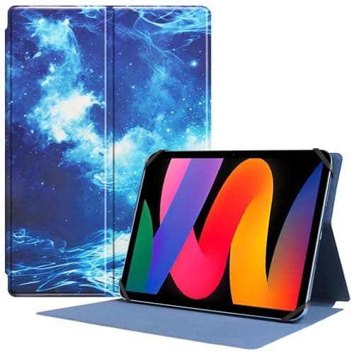 Image of HGWALP Ultra Slim Universal 9"-11" inch Tablet Case, Stand Folio Case Protective Cover for 9" 9.7" 10" 10.1" 10.5" 11" Tablet with Multiple Viewing Angles and Camera Hole Design-Blue Sky