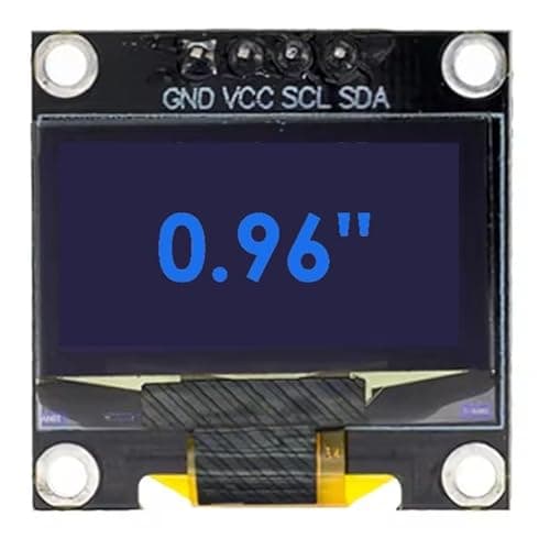 Image of OLED Display Module, 0.96 Inch, 128x64 LCD, SSD1306 I2C IIC SPI Serial Interface, Yellow-Blue/White-Blue, 4-Pin with Pre-soldered Headers (1, Blue, 0.96")