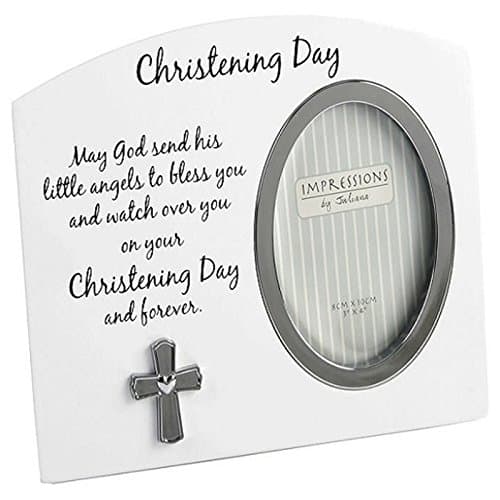 Image of White Christening Day Photo Frame Gift
