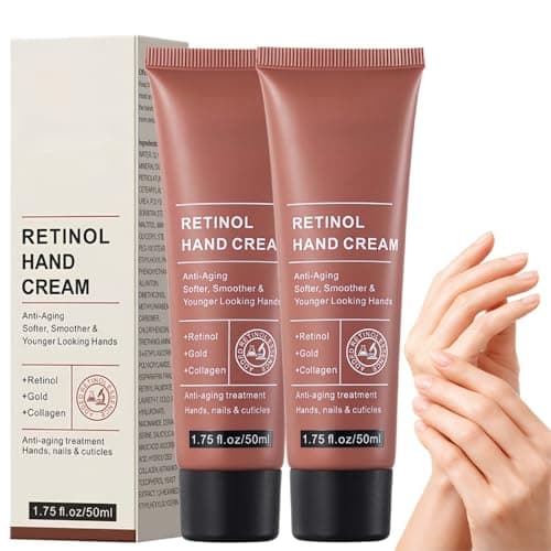 Image of 2PCS Retinol Hand Cream Anti Ageing,Moisturising Handcream,Hand Cream for Very Dry Hands,Deep Hydrating Hand Moisturiser,Hand&Nail Cream with Cuticle Care,Fast Absorbing Dry Skin Cream,for Women Men