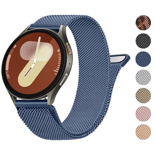 Image of Zoye Strap Compatible with Samsung Galaxy Watch 7/6/5/4, 20mm Adjustable Metal Replacement Strap for Galaxy Watch 7/6/5/4 40mm/44mm, 43mm/47mm (Blue)
