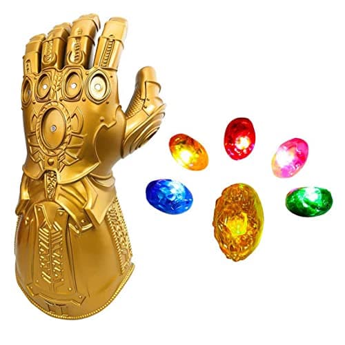 Image of SINSEN Infinity Gauntlet Thanos Gauntlet Thanos Glove for Kids Adults Light Up PVC Thanos Gauntlet Movable Fingers with Removable Magnet Infinity Stones Halloween Christmas Cosplay Props