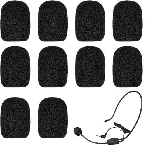 Image of LICQIC 10 Pcs Headset Microphone Foam Cover, Mini Windscreens Sponge, Foam Microphone Windscreen for Headset or Lavalier Microphone