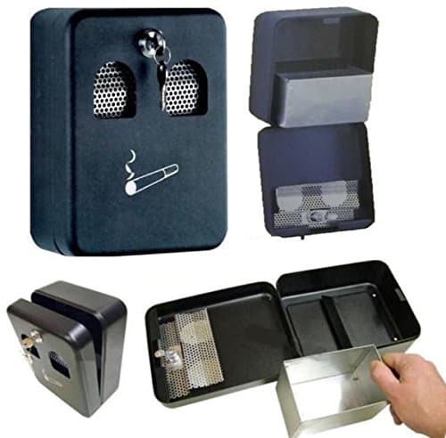 Image of WALL MOUNTED ASHTRAY OUTSIDE USE OUTDOOR PUB CLUB ASH TRAY CIGARETTE METAL BIN