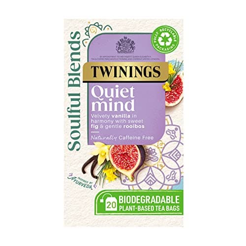 Image of Twinings Soulful Blends Quiet Mind Inspired by Ayurveda - Velvety Vanilla Herbal Tea Infusion with Fig & Rooibos - 20 x Biodegradable Tea Bags