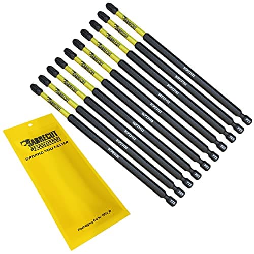 Image of 10 x SabreCut SCPZ3152_10 152mm PZ3 Magnetic Impact Screwdriver Driver Bits Set Pozi Pozidriv Heavy Duty