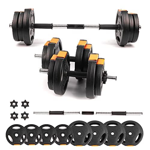 Image of Phoenix Fitness Dumbbells Weight Set - Adjustable 2-in-1 Barbell Set for Exercise, Muscle and Strength Training - Weight: up to 15kg