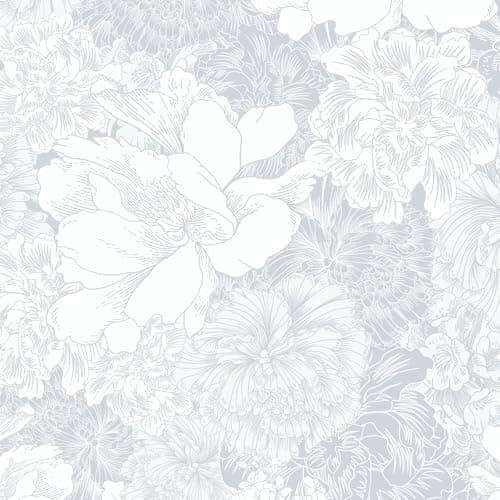 Image of Yomshi Peel and Stick Wallpaper Boho Floral Contact Paper Grey Wall Paper Roll 44 x 300 cm Flower Vinyl Wrap Self Adhesive Wallpaper for Cabinets Wall Bedroom Waterproof Removable Easy to Install