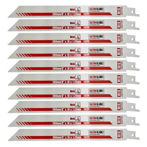 Image of 10x Saxton 200mm Heavy Duty Reciprocating Sabre Saw Metal Blades R825BF fits Bosch, Dewalt, Makita etc