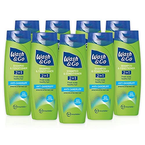 Image of Wash & Go Anti-dandruff 2 in 1 Shampoo & Conditioner, Men's Dandruff Shampoo, For All Hair Types, Bulk Pack x 9 bottles