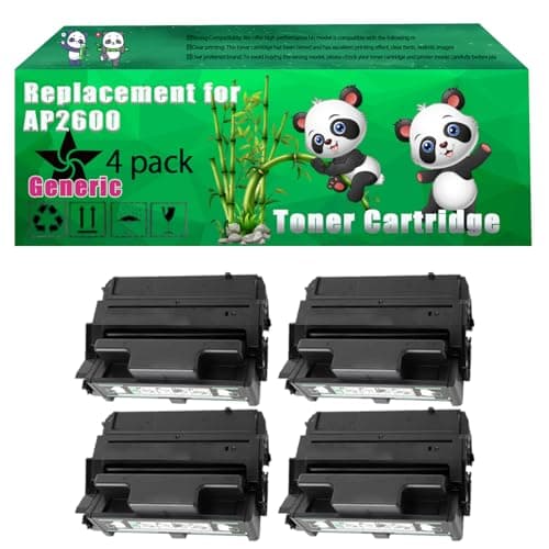 Image of Replacement AP2600 Toner Cartridge Compatible for Ricoh Aficio AP 2600 AP 2600 n AP 2600 Series AP 2610 AP 2610 n AP 600 AP 600 n AP 600 Series AP 610 Printers (4 Pack Black)