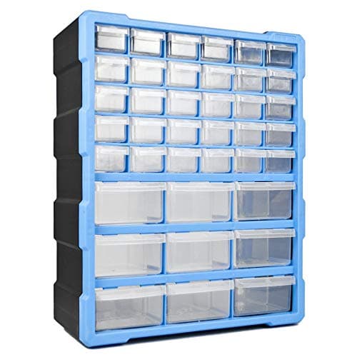 Image of TekBox DIY Tool Bits Storage Organiser Unit - Workshop Parts Craft Box Cabinet (39 Drawer)