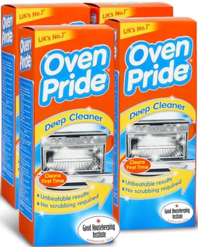Image of 4 x Oven Pride | Oven Cleaner - 500ml Complete Oven Cleaning Kit with Safety Gloves & Cleaning Bag - Cleans First Time - Oven Cleaner Heavy Duty - Degreases Oven Without Scrubbing (Pack of 4)