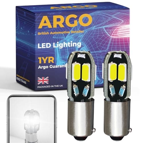 Image of Argo H6w Bax9s Led Bulbs 8 Smd Xenon White 12v Car Light Bulbs Car Interior 434 433 T4W Number Plate Light Bulb Map Dome Van Side Marker Light Reverse Light Side Light Bulb