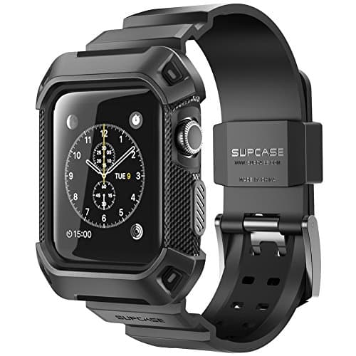 Image of SUPCASE Apple Watch Series 1/2/3 Case 38mm, Unicorn Beetle Pro Rugged Protective Case with Strap Bands for Apple Watch 1/2/3 Series (Black)