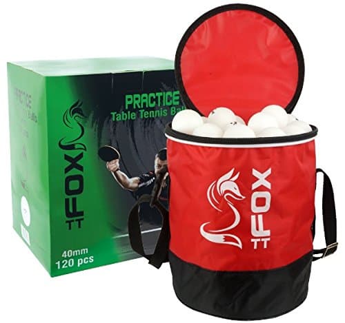 Image of Sports Innovation Ltd Fox TT White 40mm Practice Table Tennis Balls & Bag (Pk120)