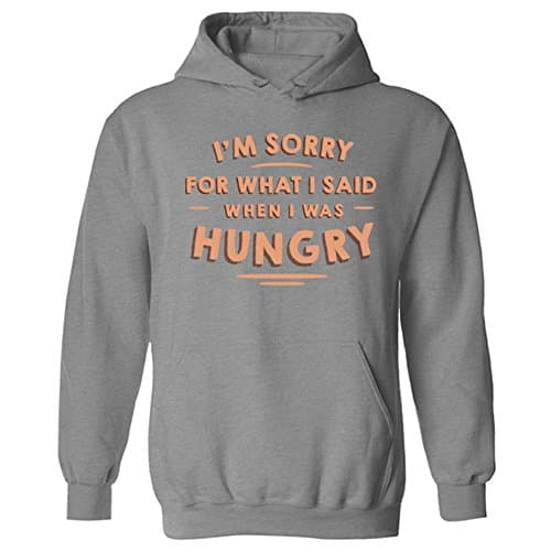 Image of Flip Womens I'm Sorry for What I Said When I was Hungry Slogan Pullover Hoodie Heather Grey UK 8 (W-XS)