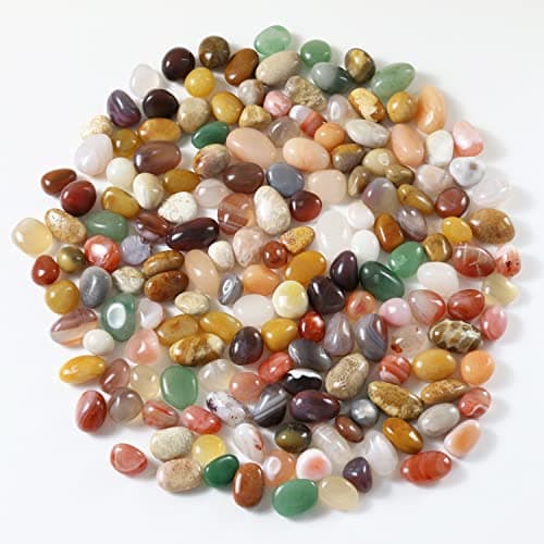 Image of Nvzi Agate Stone, Gem Stones, Tumbled Stones and Crystals Bulk, Polished Rocks, Fish Tank Pebbles, Agate Sphere, Pebbles for Indoor Plants, Vase Fillers for Centerpieces, Gem Stones Rocks Crystals 2LB